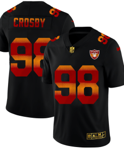 Las Vegas Raiders #98 Maxx Crosby Men's Black Nike Red Orange Stripe Vapor Limited NFL Jersey