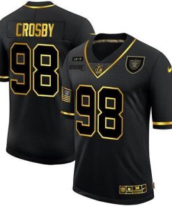 Las Vegas Raiders #98 Maxx Crosby Men's Nike 2020 Salute To Service Golden Limited NFL Jersey Black