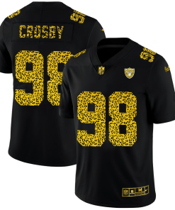 Las Vegas Raiders #98 Maxx Crosby Men's Nike Leopard Print Fashion Vapor Limited NFL Jersey Black