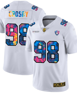 Las Vegas Raiders #98 Maxx Crosby Men's White Nike Multi-Color 2020 NFL Crucial Catch Limited NFL Jersey