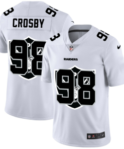 Las Vegas Raiders #98 Maxx Crosby White Men's Nike Team Logo Dual Overlap Limited NFL Jersey