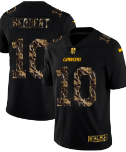Los Angeles Chargers #10 Justin Herbert Men's Black Nike Flocked Lightning Vapor Limited NFL Jersey