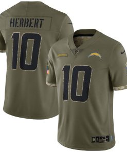 Los Angeles Chargers #10 Justin Herbert Nike Men's 2022 Salute To Service Limited Jersey - Olive