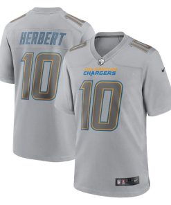Los Angeles Chargers #10 Justin Herbert Nike Men's Gray Atmosphere Fashion Game Jersey