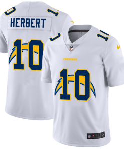 Los Angeles Chargers #10 Justin Herbert White Men's Nike Team Logo Dual Overlap Limited NFL Jersey