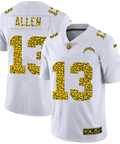 Los Angeles Chargers #13 Keenan Allen Men's Nike Flocked Leopard Print Vapor Limited NFL Jersey White