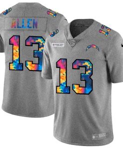 Los Angeles Chargers #13 Keenan Allen Men's Nike Multi-Color 2020 NFL Crucial Catch NFL Jersey Greyheather