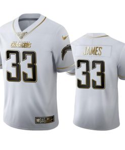 Los Angeles Chargers #33 Derwin James Jr Men's Nike White Golden Edition Vapor Limited NFL 100 Jersey