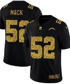 Los Angeles Chargers #52 Khalil Mack Men's Nike Leopard Print Fashion Vapor Limited NFL Jersey Black