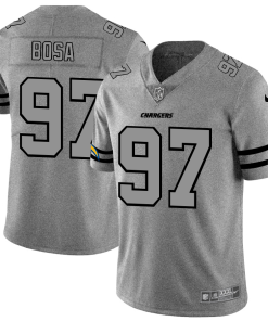 Los Angeles Chargers #97 Joey Bosa Men's Nike Gray Gridiron II Vapor Untouchable Limited NFL Jersey