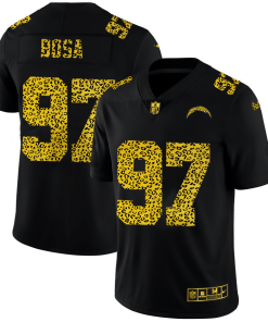 Los Angeles Chargers #97 Joey Bosa Men's Nike Leopard Print Fashion Vapor Limited NFL Jersey Black