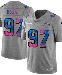 Los Angeles Chargers #97 Joey Bosa Men's Nike Multi-Color 2020 NFL Crucial Catch NFL Jersey Greyheather