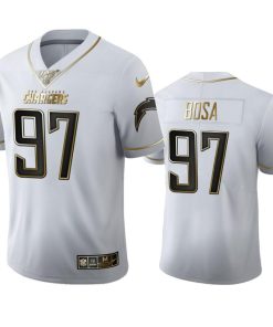 Los Angeles Chargers #97 Joey Bosa Men's Nike White Golden Edition Vapor Limited NFL 100 Jersey