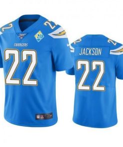 Los Angeles Los Angeles Chargers #22 Justin Jackson Light Blue 60th Anniversary Vapor Limited NFL Jersey Men's