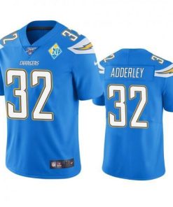 Los Angeles Los Angeles Chargers #32 Nasir Adderley Light Blue 60th Anniversary Vapor Limited NFL Jersey Men's