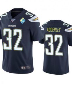 Los Angeles Los Angeles Chargers #32 Nasir Adderley Navy 60th Anniversary Vapor Limited NFL Jersey Men's