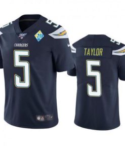 Los Angeles Los Angeles Chargers #5 Tyrod Taylor Navy 60th Anniversary Vapor Limited NFL Jersey Men's