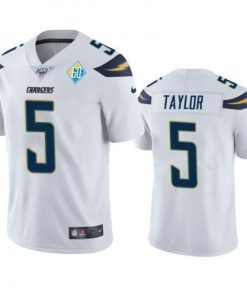 Los Angeles Los Angeles Chargers #5 Tyrod Taylor White 60th Anniversary Vapor Limited NFL Jersey Men's