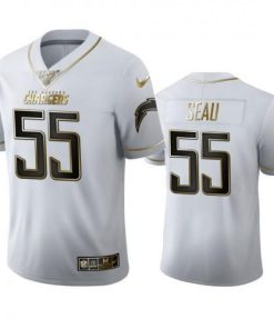 Los Angeles Los Angeles Chargers #55 Junior Seau Men's Nike White Golden Edition Vapor Limited NFL 100 Jersey Men's