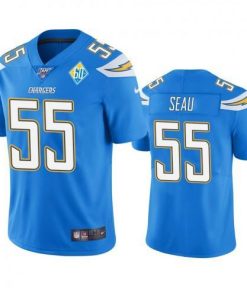 Los Angeles Los Angeles Chargers #55 Junior Seau Light Blue 60th Anniversary Vapor Limited NFL Jersey Men's