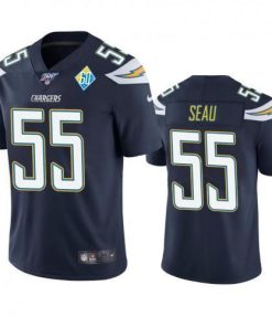 Los Angeles Los Angeles Chargers #55 Junior Seau Navy 60th Anniversary Vapor Limited NFL Jersey Men's