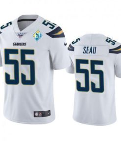 Los Angeles Los Angeles Chargers #55 Junior Seau White 60th Anniversary Vapor Limited NFL Jersey Men's
