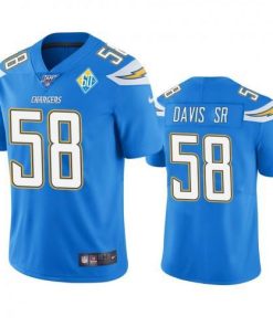 Los Angeles Los Angeles Chargers #58 Thomas Davis Sr Light Blue 60th Anniversary Vapor Limited NFL Jersey Men's