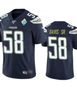 Los Angeles Los Angeles Chargers #58 Thomas Davis Sr Navy 60th Anniversary Vapor Limited NFL Jersey Men's