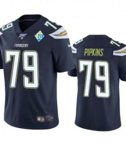 Los Angeles Los Angeles Chargers #79 Trey Pipkins Navy 60th Anniversary Vapor Limited NFL Jersey Men's
