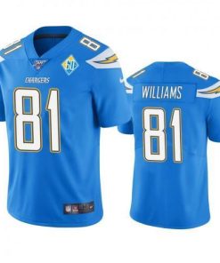 Los Angeles Los Angeles Chargers #81 Mike Williams Light Blue 60th Anniversary Vapor Limited NFL Jersey Men's