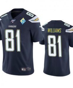 Los Angeles Los Angeles Chargers #81 Mike Williams Navy 60th Anniversary Vapor Limited NFL Jersey Men's