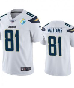 Los Angeles Los Angeles Chargers #81 Mike Williams White 60th Anniversary Vapor Limited NFL Jersey Men's