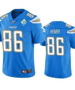 Los Angeles Los Angeles Chargers #86 Hunter Henry Light Blue 60th Anniversary Vapor Limited NFL Jersey Men's