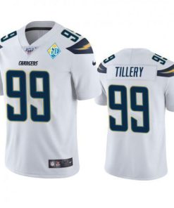 Los Angeles Los Angeles Chargers #99 Jerry Tillery White 60th Anniversary Vapor Limited NFL Jersey Men's