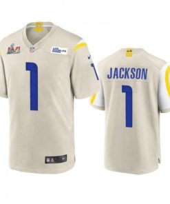 Los Angeles Los Angeles Rams #1 Desean Jackson Men's Super Bowl LVI Patch Nike Game NFL Jersey - Bone Men's