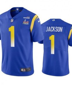 Los Angeles Los Angeles Rams #1 Desean Jackson Men's Super Bowl LVI Patch Nike Vapor Limited NFL Jersey - Royal Men's