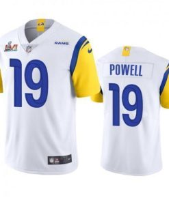 Los Angeles Los Angeles Rams #19 Brandon Powell Men's Super Bowl LVI Patch Nike Alternate Vapor Limited NFL Jersey - White Men's