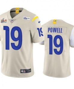 Los Angeles Los Angeles Rams #19 Brandon Powell Men's Super Bowl LVI Patch Nike Vapor Limited NFL Jersey - Bone Men's