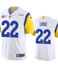 Los Angeles Los Angeles Rams #22 David Long Men's Super Bowl LVI Patch Nike Alternate Vapor Limited NFL Jersey - White Men's