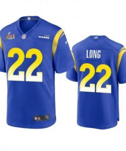 Los Angeles Los Angeles Rams #22 David Long Men's Super Bowl LVI Patch Nike Game NFL Jersey - Royal Men's