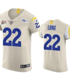 Los Angeles Los Angeles Rams #22 David Long Men's Super Bowl LVI Patch Nike Vapor Elite Player NFL Jersey - Bone Men's