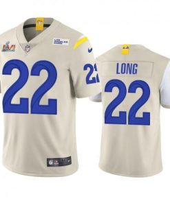 Los Angeles Los Angeles Rams #22 David Long Men's Super Bowl LVI Patch Nike Vapor Limited NFL Jersey - Bone Men's