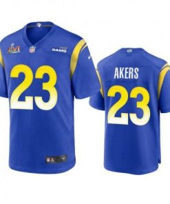 Los Angeles Los Angeles Rams #23 Cam Akers Men's Super Bowl LVI Patch Nike Game NFL Jersey - Royal Men's