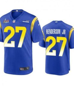 Los Angeles Los Angeles Rams #27 Darrell Henderson Men's Super Bowl LVI Patch Nike Game NFL Jersey - Royal Men's