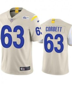 Los Angeles Los Angeles Rams #63 Austin Corbett Men's Nike Vapor Limited NFL Jersey - Bone Men's