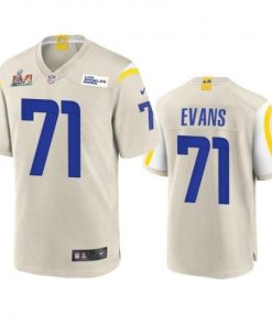 Los Angeles Los Angeles Rams #71 Bobby Evans Men's Super Bowl LVI Patch Nike Game NFL Jersey - Bone Men's