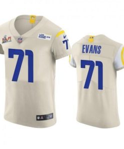 Los Angeles Los Angeles Rams #71 Bobby Evans Men's Super Bowl LVI Patch Nike Vapor Elite Player NFL Jersey - Bone Men's