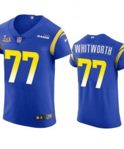 Los Angeles Los Angeles Rams #77 Andrew Whitworth Men's Super Bowl LVI Patch Nike Vapor Elite Player NFL Jersey - Royal Men's