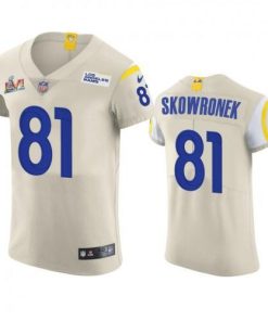 Los Angeles Los Angeles Rams #81 Ben Skowronek Men's Super Bowl LVI Patch Nike Vapor Elite Player NFL Jersey - Bone Men's