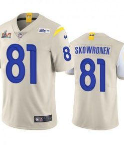 Los Angeles Los Angeles Rams #81 Ben Skowronek Men's Super Bowl LVI Patch Nike Vapor Limited NFL Jersey - Bone Men's